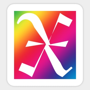 Rainbow White Letter X Sticker